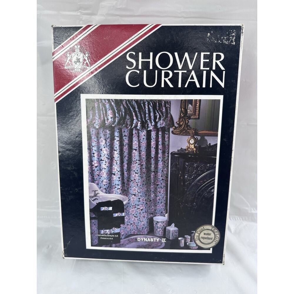 Saturday Knight Ltd. Shower Curtain Dynasty II Floral Cottagecore Teflon Vtg